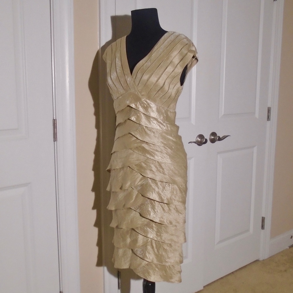AIDAN MATTOX Niteline Ruffled-Tier Sheath Dress 6 - Picture 5 of 9